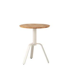 Minimalistic skandinavian style table with wooden top