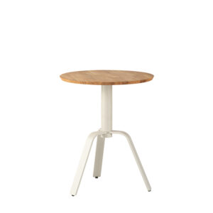 Minimalistic skandinavian style table with wooden top